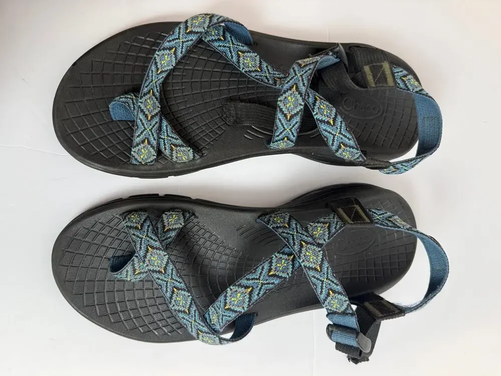 Chaco Z/Volv Men's Sport Sandal Size 13M Blue Geometric Diamond EcoTread Hiking